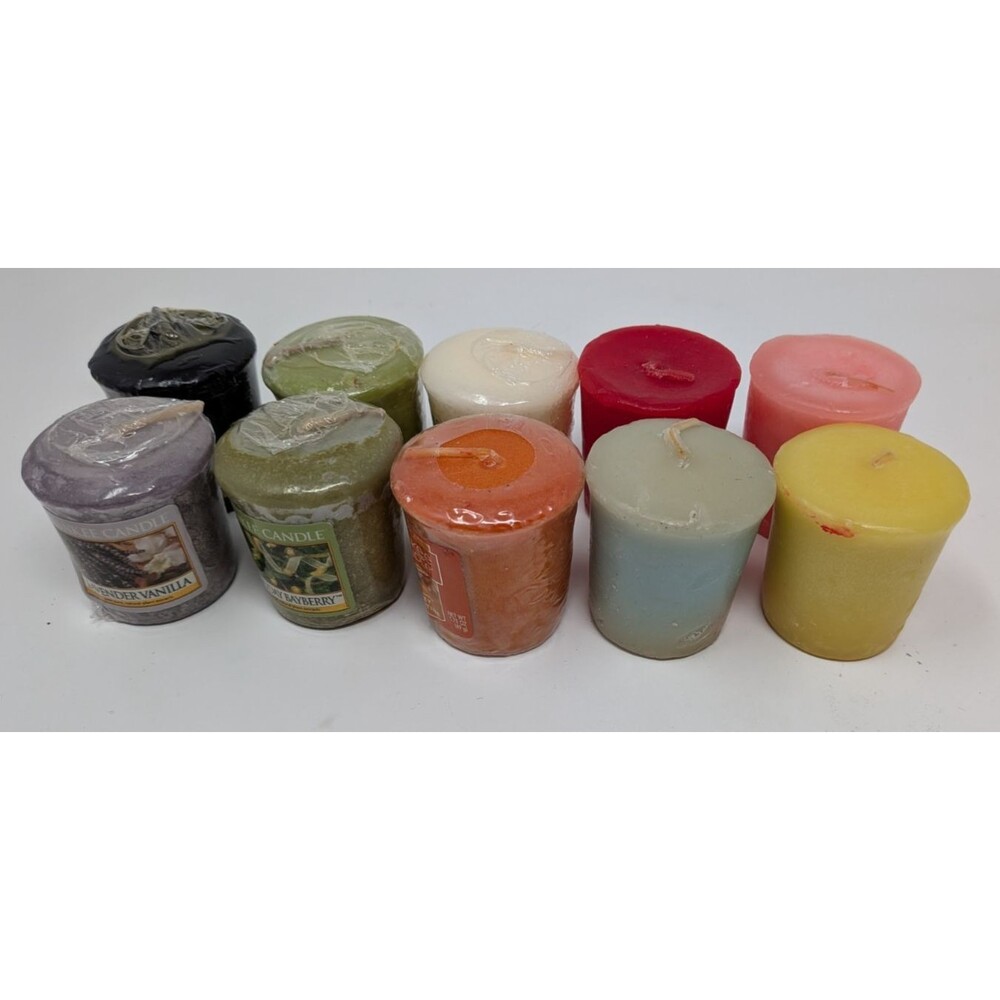 Yankee Candle Sampler Votive Lot of 10 Lavender Vanilla Peppermint Bark Bayberry